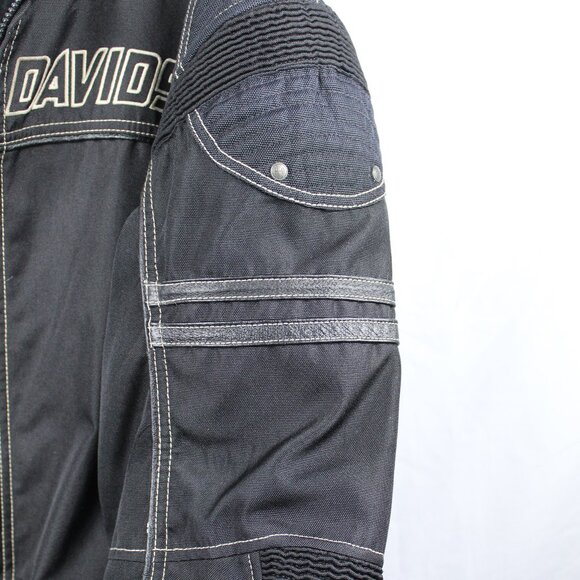 Harley Davidson Motorcycle Men's Black Padded Mesh Lining Riding Jacket Size 3XL - Picture 6 of 11